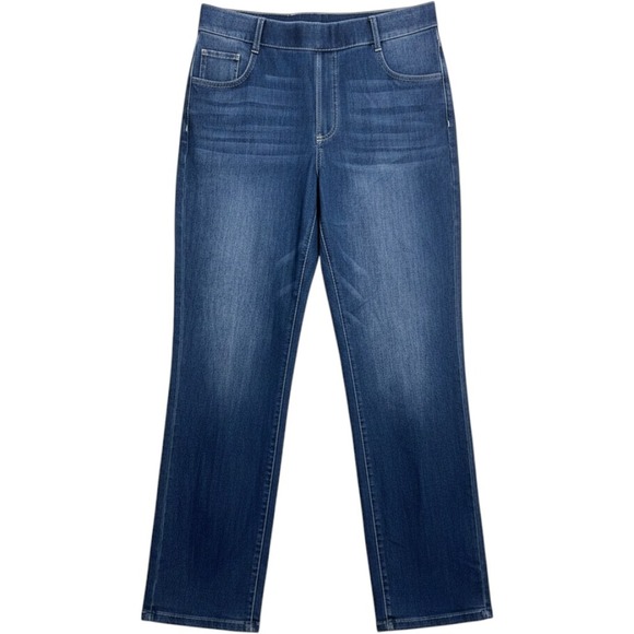 HALARA Denim - Halara Denim Pants Womens Blue Dark Wash Pull On High Rise Stretch Straight Jean